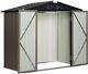 6'x4'x6' Outdoor Metal Garden Storage Shed Tool House With 2 Doors & Lock