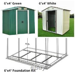 6' x 4' Garden Storage Shed Steel Garage Utility Tool Outdoor Lawn Foundation