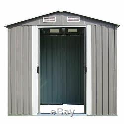 6' x 4' Outdoor Storage Sheds Kit Steel Heavy Duty Storage Tool House Backyard