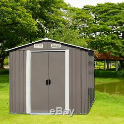 6' x 4' Outdoor Storage Sheds Kit Steel Heavy Duty Storage Tool House Backyard