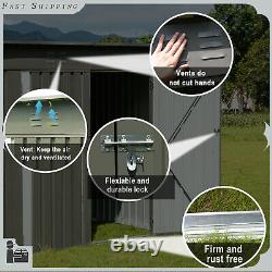 6ft x 4ft Storage Shed Horizontal Bike Tool Sheds Metal Outdoor Storage Cabinet