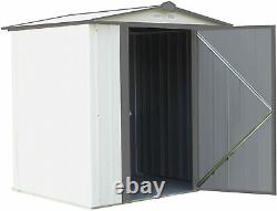 6ft x 5ft Arrow EZEE Shed Steel Storage Shed Low Gable Cream with Charcoal Trim