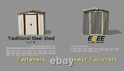 6ft x 5ft Arrow EZEE Shed Steel Storage Shed Low Gable Cream with Charcoal Trim