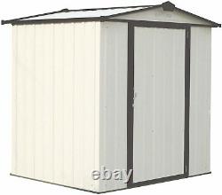 6ft x 5ft Arrow EZEE Shed Steel Storage Shed Low Gable Cream with Charcoal Trim