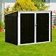 6x3ft Horizontal Storage Shed 68 Cubic Feet For Garbage Cans Tools Accessories