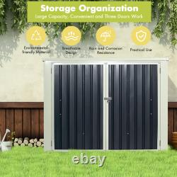 6x3FT Horizontal Storage Shed 68 Cubic Feet for Garbage Cans Tools Accessories