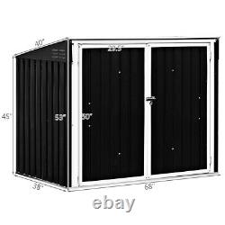 6x3FT Horizontal Storage Shed 68 Cubic Feet for Garbage Cans Tools Accessories