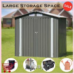 6x4Ft Large Storage Shed Horizontal Bike Sheds Metal Outdoor Storage Cabinet