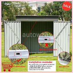 6x4Ft Large Storage Shed Horizontal Bike Sheds Metal Outdoor Storage Cabinet