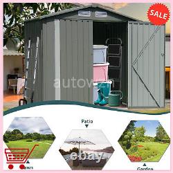 6x4Ft Large Storage Shed Horizontal Bike Sheds Metal Outdoor Storage Cabinet