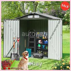 6x4Ft Large Storage Shed Horizontal Bike Sheds Metal Outdoor Storage Cabinet