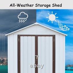 6x4ft Lockable Outdoor Metal Storage Shed Garden Tool Shed Backyard Utility Room
