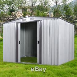 6x8 FT Outdoor Storage Shed Steel Garden Utility Tool Backyard Building Garage