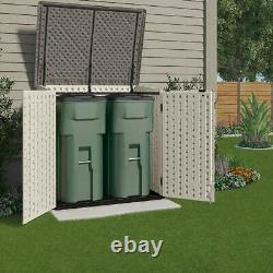 70 cu. Ft. Durable and Easy to Assemble Stow-Away Horizontal Trash Can Shed