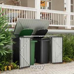 70 in. Wx40 in. Dx52.5 in. H Galvanized Steel Horizontal Trash&Recycling Storag