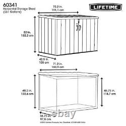 75 cu. Ft. Horizontal Outdoor Storage Shed Backyard Garden Lockable Storage Shed