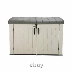 75cuft Outdoor Resin Storage Shed Horizontal All-weather Plastic Patio Container