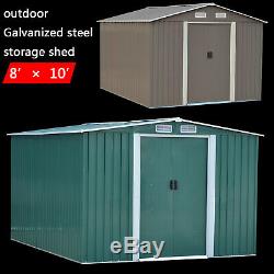 8'x10' Garden Steel Storage Shed Garage Tool Utility Foundation Kit Lawn Outdoor