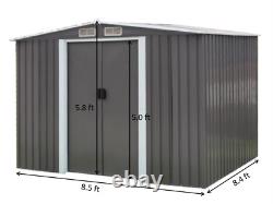 8'x8' Bastone Portable Horizontal Metal Storage Shed