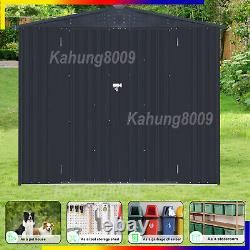 8'x8 FT Storage Shed Horizontal Sheds Metal Storage Cabinet with Lockable Door