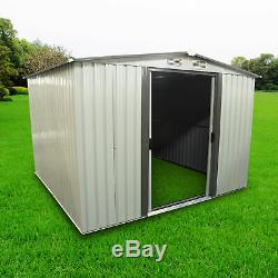 8'x8' Metal Outdoor Storage Shed Steel Garden Utility LawnTool Backyard House