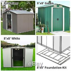8'x8' Outdoor Garden Shed Storage Backyard Lawn Utility Tool Patio Foundation