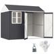 8' X 6' Outdoor Metal Garden Storage Shed With 2 Doors, Window, Sloped Roof