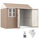 8' X 6' Outdoor Metal Garden Storage Shed With 2 Doors, Window, Sloped Roof Brown