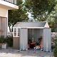 8' X 6' Outdoor Metal Garden Storage Shed With 2 Doors, Window, Sloped Roof Gray