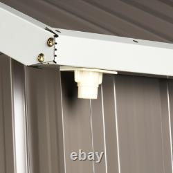 8' x 6' Outdoor Metal Garden Storage Shed with 2 Doors, Window, Sloped Roof Gray