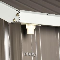 8' x 6' Outdoor Metal Garden Storage Shed with 2 Doors, Window, Sloped Roof Gray