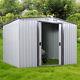 8 X 8ft Storage Shed Outdoor Galvanized Steel Tool House Garden Backyard Use New