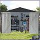 8x8 Ft Storage Shed Horizontal Sheds Metal Storage Cabinet With Lockable Door