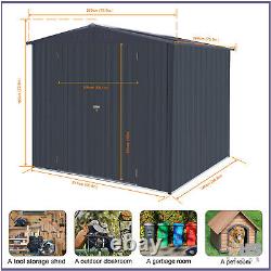 8x8 FT Storage Shed Horizontal Sheds Metal Storage Cabinet with Lockable Door