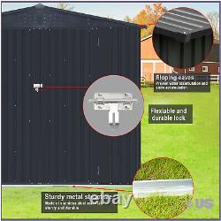 8x8 FT Storage Shed Horizontal Sheds Metal Storage Cabinet with Lockable Door