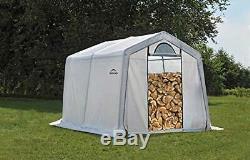 90396 Outdoor Covered Seasoning Firewood Storage Shed, 10 Feet X 10 Feet X 8 Fe