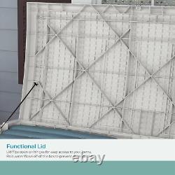 99 Gallon Heavy Duty Resin Wicker Horizontal Outdoor Deck Box, White