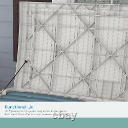 99 Gallon Heavy Duty Resin Wicker Horizontal Outdoor Deck Box, White