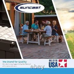 99 Gallon Heavy Duty Resin Wicker Horizontal Outdoor Deck Box, White