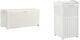 99 Gallon Heavy Duty Resin Wicker Horizontal Outdoor Deck Box, White