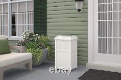 99 gallon heavy duty resin wicker horizontal outdoor deck box, white