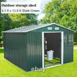 9.1' x 10.5' Outdoor Storage Shed Garden Tool Metal Storage Shed withLockable Door