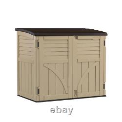 9.5 Inch Resin Horizontal Storage Shed Lockable and Seamless Construction NEW