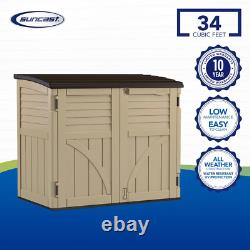 9.5 in. Resin Horizontal Storage Shed Seamless Construction Dry and Lockable NEW