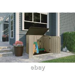 9.5 in. Resin Horizontal Storage Shed Seamless Construction Dry and Lockable NEW