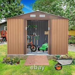 9'x6' Outdoor Backyard Garden Metal Storage Shed Utility Tool Storage Gable Roof