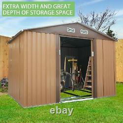 9'x6' Outdoor Backyard Garden Metal Storage Shed Utility Tool Storage Gable Roof