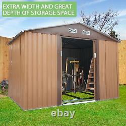 9'x6' Outdoor Backyard Garden Metal Storage Shed Utility Tool Storage Gable Roof