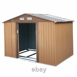 9'x6' Outdoor Backyard Garden Metal Storage Shed Utility Tool Storage Gable Roof