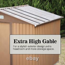 9'x6' Outdoor Backyard Garden Metal Storage Shed Utility Tool Storage Gable Roof
